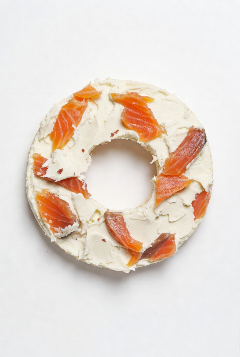 Smoked Lox Cream Cheese Ring with visible pink salmon pieces